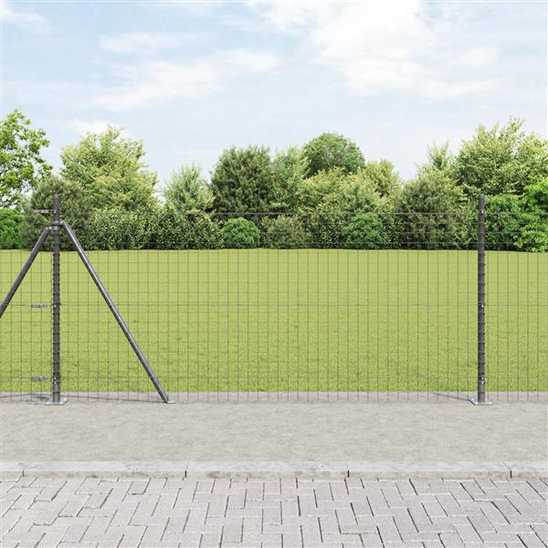 Grote foto vidaxl hekpalen 13 pcs grijs 32mm 110 cm gegalvaniseerd staal tuin en terras overige tuin en terras