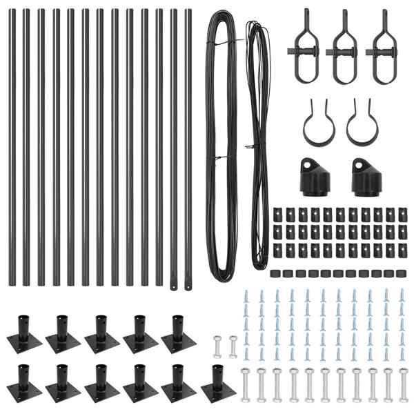 Grote foto vidaxl hekpalen 13 pcs grijs 32mm 110 cm gegalvaniseerd staal tuin en terras overige tuin en terras