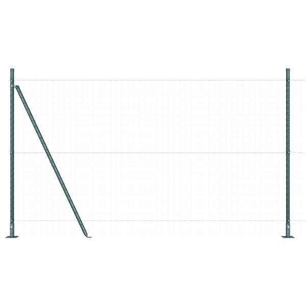 Grote foto vidaxl hekpalen 7 pcs groen 32mm 160 cm gegalvaniseerd staal tuin en terras overige tuin en terras