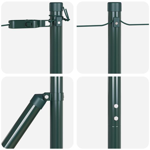 Grote foto vidaxl hekpalen 7 pcs groen 32mm 160 cm gegalvaniseerd staal tuin en terras overige tuin en terras