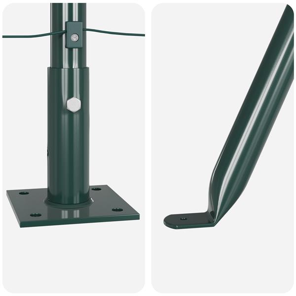 Grote foto vidaxl hekpalen 7 pcs groen 32mm 160 cm gegalvaniseerd staal tuin en terras overige tuin en terras