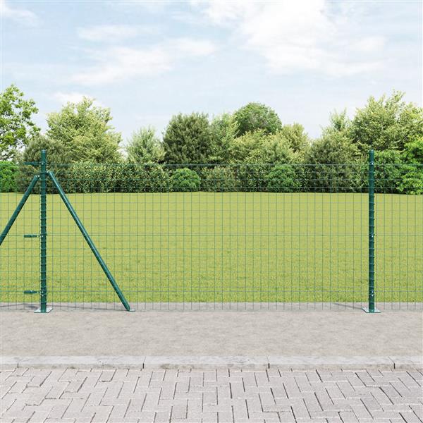 Grote foto vidaxl hekpalen 7 pcs groen 32mm 110 cm gegalvaniseerd staal tuin en terras overige tuin en terras