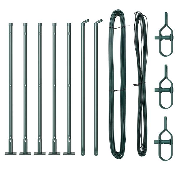 Grote foto vidaxl hekpalen 7 pcs groen 32mm 110 cm gegalvaniseerd staal tuin en terras overige tuin en terras
