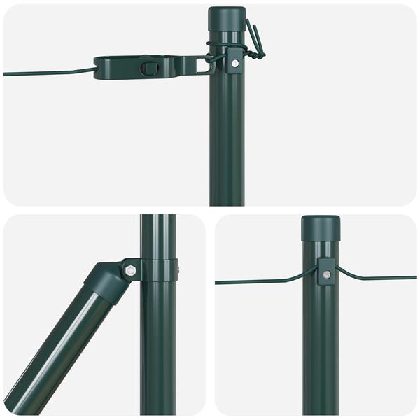 Grote foto vidaxl hekpalen 7 pcs groen 32mm 110 cm gegalvaniseerd staal tuin en terras overige tuin en terras