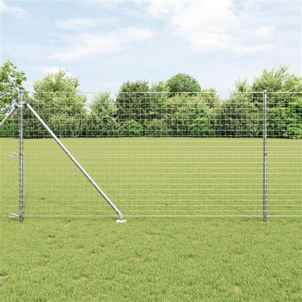 Grote foto vidaxl hekpalen 13 pcs zilver 32mm 140 cm gegalvaniseerd staal tuin en terras overige tuin en terras