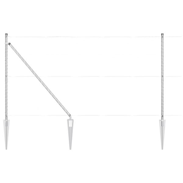 Grote foto vidaxl hekpalen 13 pcs zilver 32mm 140 cm gegalvaniseerd staal tuin en terras overige tuin en terras