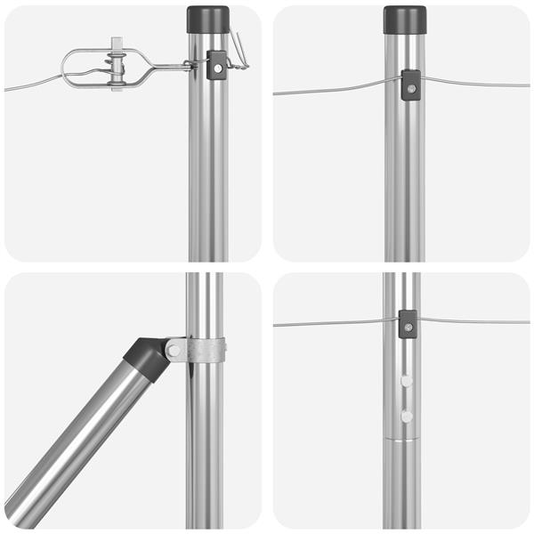 Grote foto vidaxl hekpalen 13 pcs zilver 32mm 140 cm gegalvaniseerd staal tuin en terras overige tuin en terras