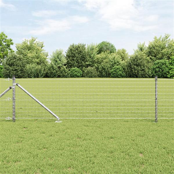 Grote foto vidaxl hekpalen 7 pcs zilver 32mm 100 cm gegalvaniseerd staal tuin en terras overige tuin en terras