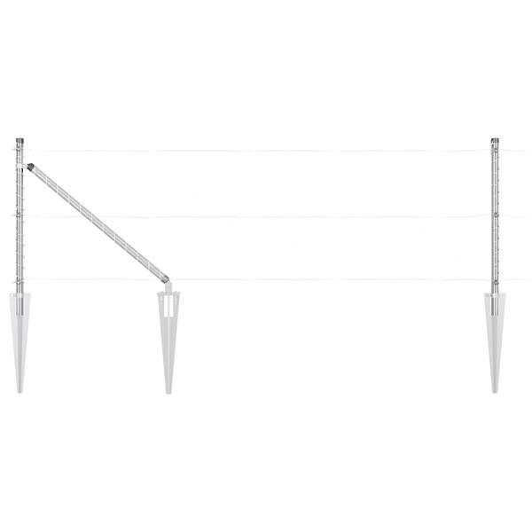 Grote foto vidaxl hekpalen 7 pcs zilver 32mm 100 cm gegalvaniseerd staal tuin en terras overige tuin en terras