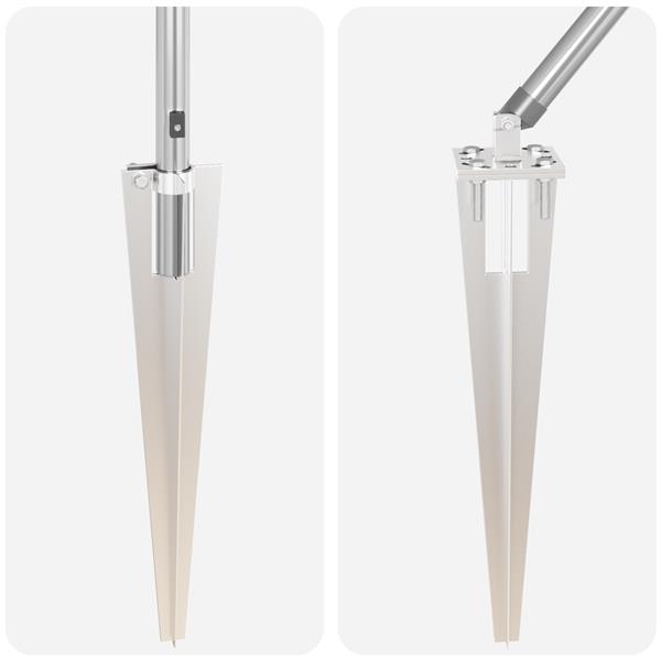 Grote foto vidaxl hekpalen 7 pcs zilver 32mm 100 cm gegalvaniseerd staal tuin en terras overige tuin en terras