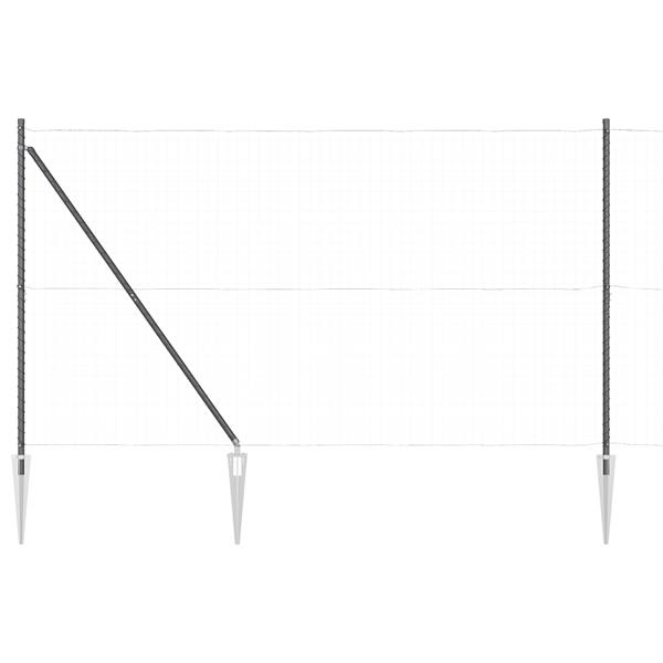 Grote foto vidaxl hekpalen 7 pcs grijs 32mm 180 cm gegalvaniseerd staal tuin en terras overige tuin en terras