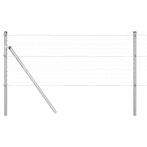 Grote foto vidaxl hekpalen 7 pcs zilver 32mm 80 cm gegalvaniseerd staal tuin en terras overige tuin en terras