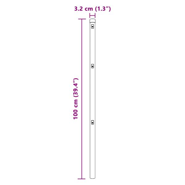 Grote foto vidaxl hekpalen 7 pcs grijs 32mm 100 cm gegalvaniseerd staal tuin en terras overige tuin en terras