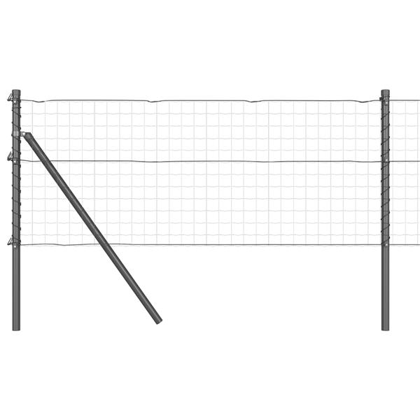 Grote foto vidaxl hekpalen 13 pcs grijs 32mm 80 cm gegalvaniseerd staal tuin en terras overige tuin en terras