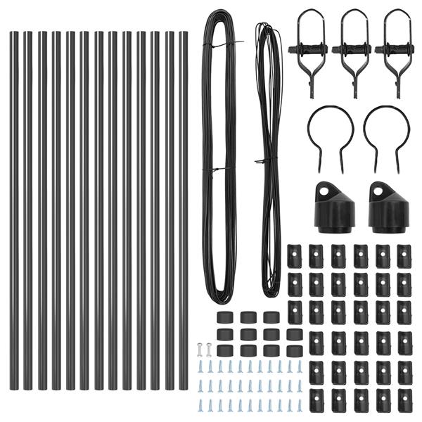 Grote foto vidaxl hekpalen 13 pcs grijs 32mm 80 cm gegalvaniseerd staal tuin en terras overige tuin en terras