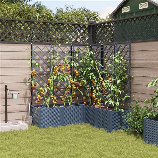 Grote foto vidaxl tuinplantbakken grijs 120 x 120 x 142 cm staal tuin en terras overige tuin en terras
