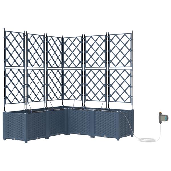 Grote foto vidaxl tuinplantbakken grijs 120 x 120 x 142 cm staal tuin en terras overige tuin en terras