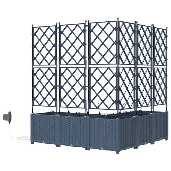 Grote foto vidaxl tuinplantbakken grijs 120 x 120 x 142 cm staal tuin en terras overige tuin en terras