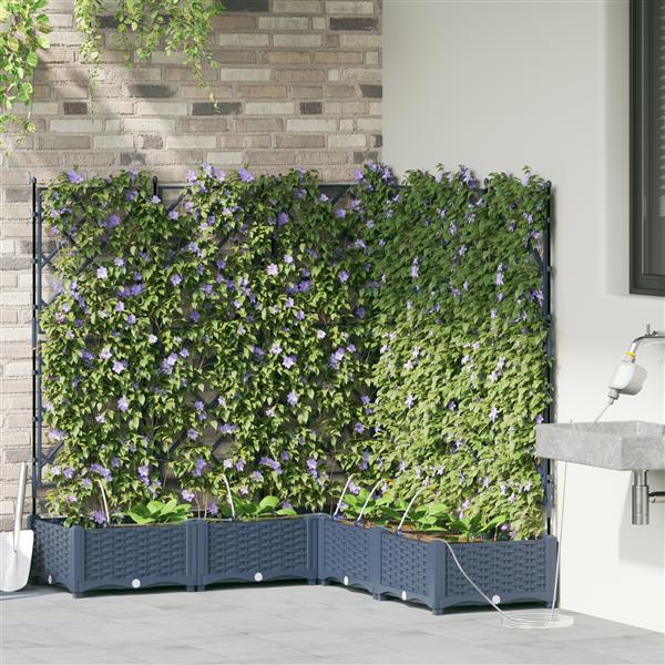 Grote foto vidaxl tuinplantbakken grijs 120 x 120 x 126 cm staal tuin en terras overige tuin en terras