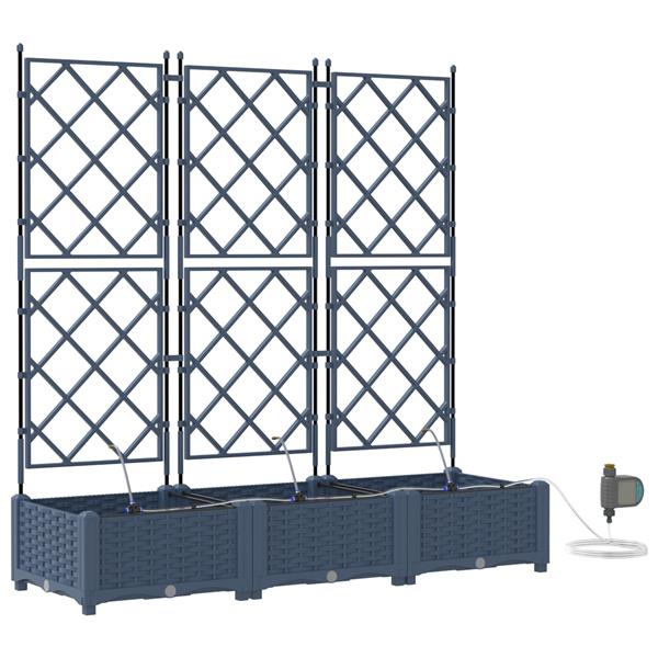 Grote foto vidaxl tuinplantbakken grijs 120 x 40 x 126 cm staal tuin en terras overige tuin en terras