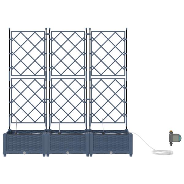 Grote foto vidaxl tuinplantbakken grijs 120 x 40 x 126 cm staal tuin en terras overige tuin en terras