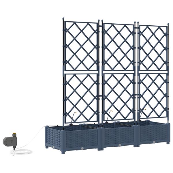 Grote foto vidaxl tuinplantbakken grijs 120 x 40 x 126 cm staal tuin en terras overige tuin en terras