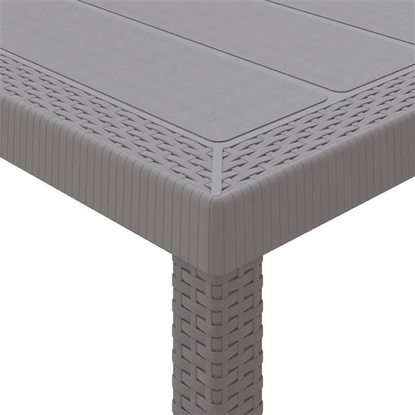Grote foto vidaxl tuin eetset 7 pcs lichtgrijs polt riet tuin en terras tuinmeubelen