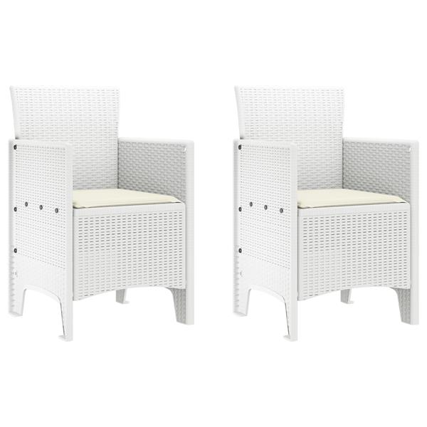 Grote foto vidaxl tuin eetset 3 pcs wit polt riet tuin en terras tuinmeubelen