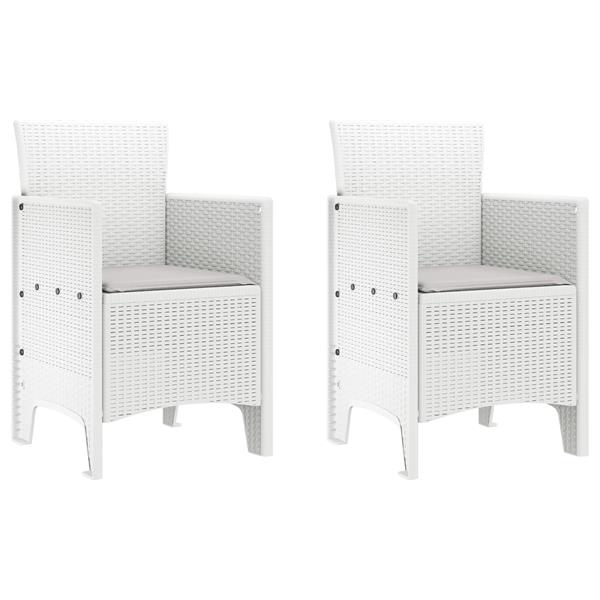 Grote foto vidaxl tuin eetset 3 pcs wit polt riet tuin en terras tuinmeubelen