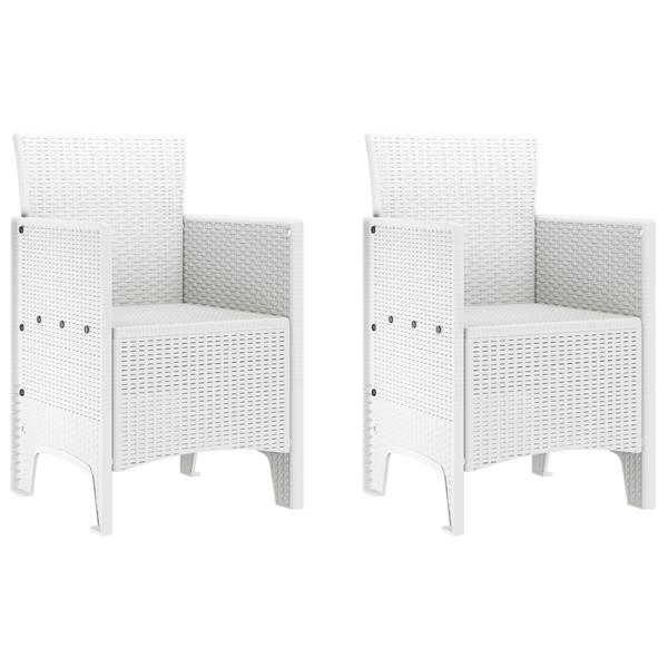 Grote foto vidaxl tuin eetset 3 pcs wit polt riet tuin en terras tuinmeubelen