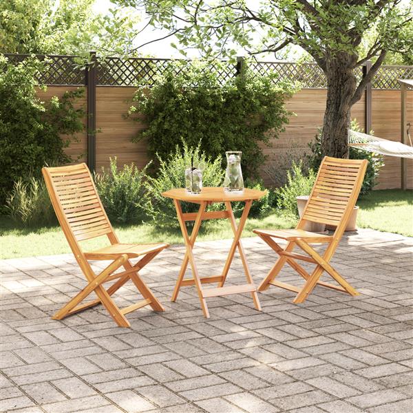 Grote foto vidaxl vouw bistro set 3 pcs bruin massief acaciahout tuin en terras tuinmeubelen
