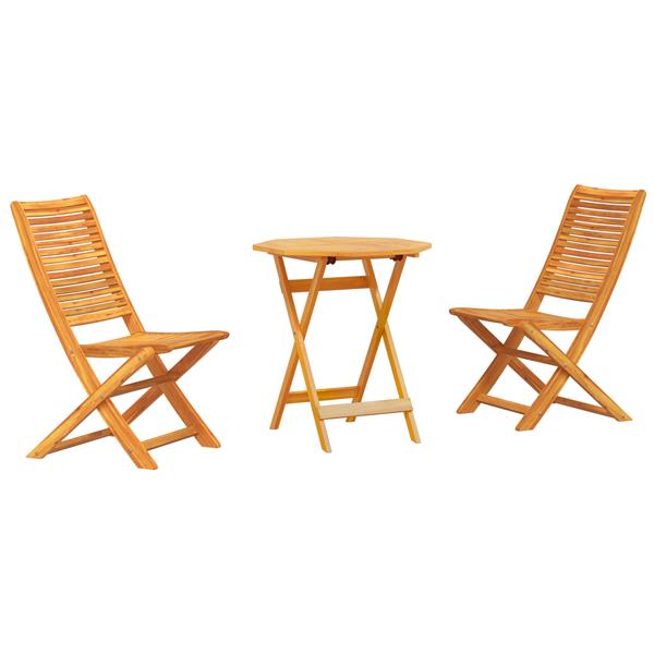 Grote foto vidaxl vouw bistro set 3 pcs bruin massief acaciahout tuin en terras tuinmeubelen