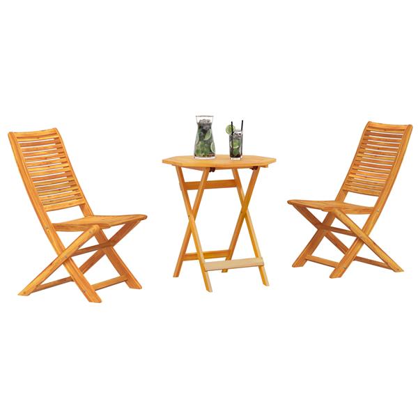 Grote foto vidaxl vouw bistro set 3 pcs bruin massief acaciahout tuin en terras tuinmeubelen