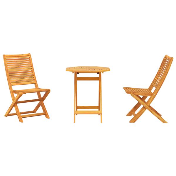 Grote foto vidaxl vouw bistro set 3 pcs bruin massief acaciahout tuin en terras tuinmeubelen