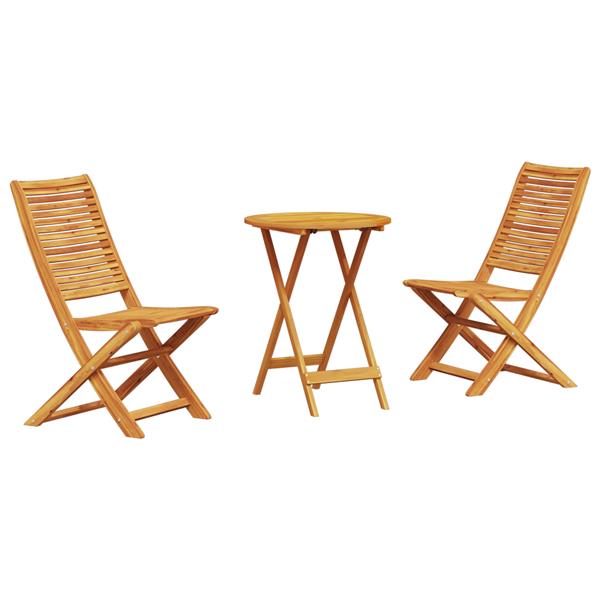 Grote foto vidaxl vouw bistro set 3 pcs bruin massief acaciahout tuin en terras tuinmeubelen