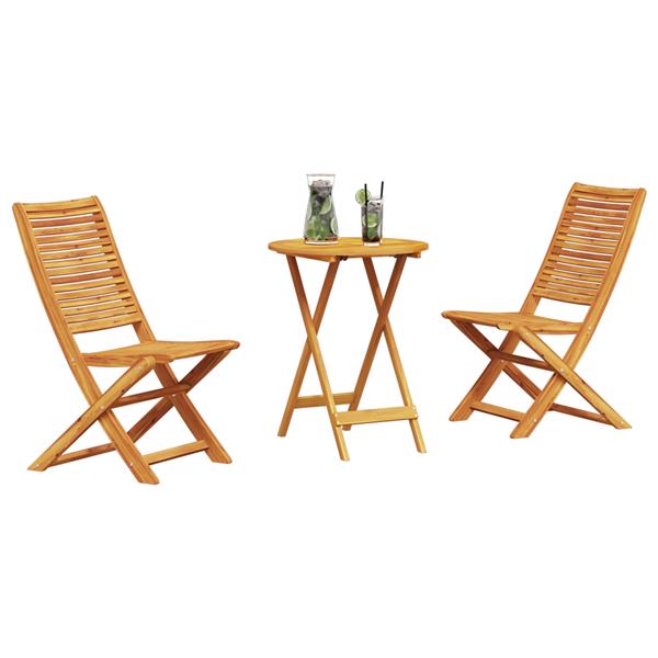 Grote foto vidaxl vouw bistro set 3 pcs bruin massief acaciahout tuin en terras tuinmeubelen