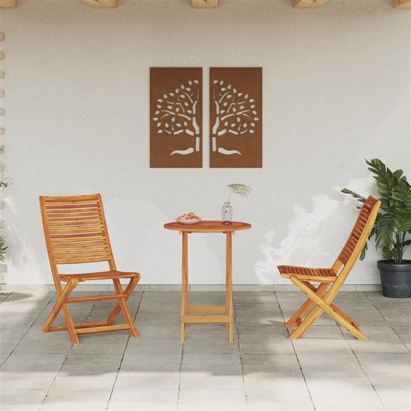 Grote foto vidaxl vouw bistro set 3 pcs bruin massief acaciahout tuin en terras tuinmeubelen