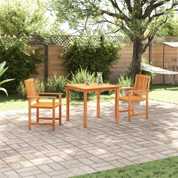 Grote foto vidaxl tuin eetset 3 pcs bruin massief acaciahout tuin en terras tuinmeubelen