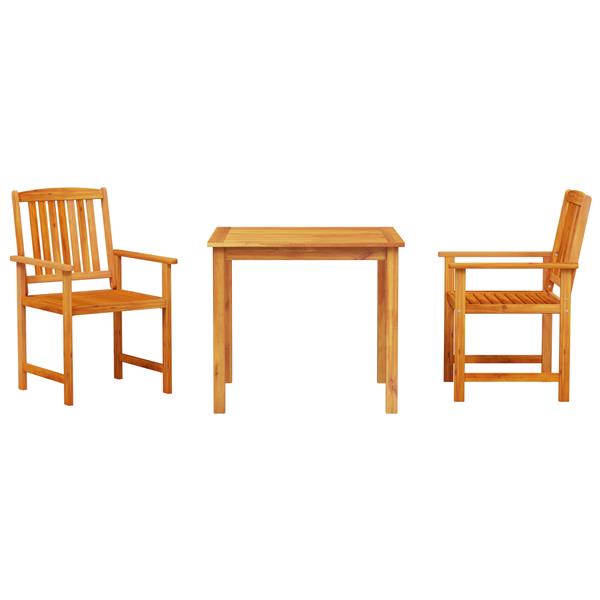 Grote foto vidaxl tuin eetset 3 pcs bruin massief acaciahout tuin en terras tuinmeubelen
