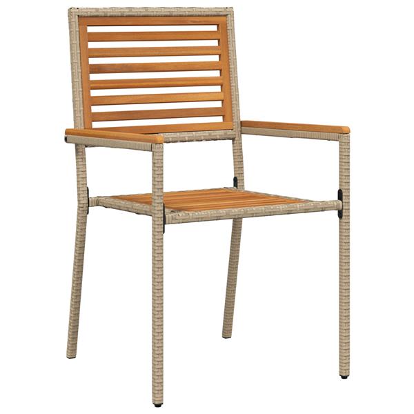 Grote foto vidaxl tuin eetset 5 pcs beige poly riet tuin en terras tuinmeubelen