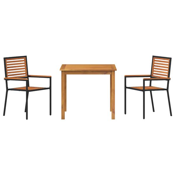 Grote foto vidaxl tuin eetset 3 pcs zwart poly riet tuin en terras tuinmeubelen