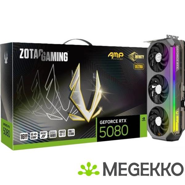 Grote foto zotac gaming geforce rtx 5080 amp extreme infinity ultra computers en software videokaarten