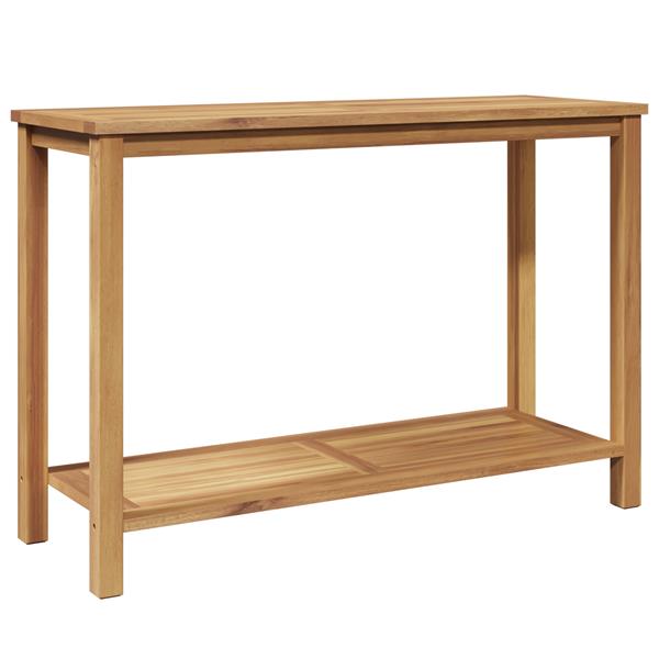 Grote foto vidaxl salontafel met opslag bruin 110 x 40 x 45 cm massief teakhout tuin en terras tuinmeubelen