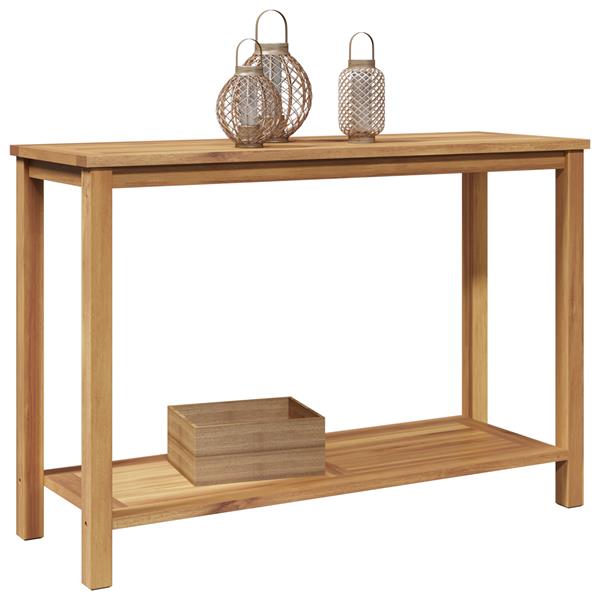 Grote foto vidaxl salontafel met opslag bruin 110 x 40 x 45 cm massief teakhout tuin en terras tuinmeubelen