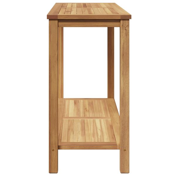 Grote foto vidaxl salontafel met opslag bruin 110 x 40 x 45 cm massief teakhout tuin en terras tuinmeubelen
