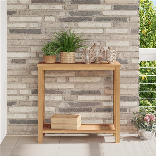 Grote foto vidaxl salontafel met opslag bruin 85 x 35 x 75 cm massief teakhout tuin en terras tuinmeubelen