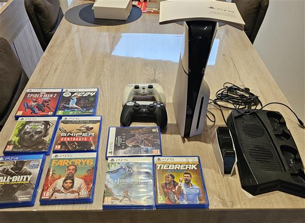 Grote foto playstation 5 slim disc spelcomputers games playstation