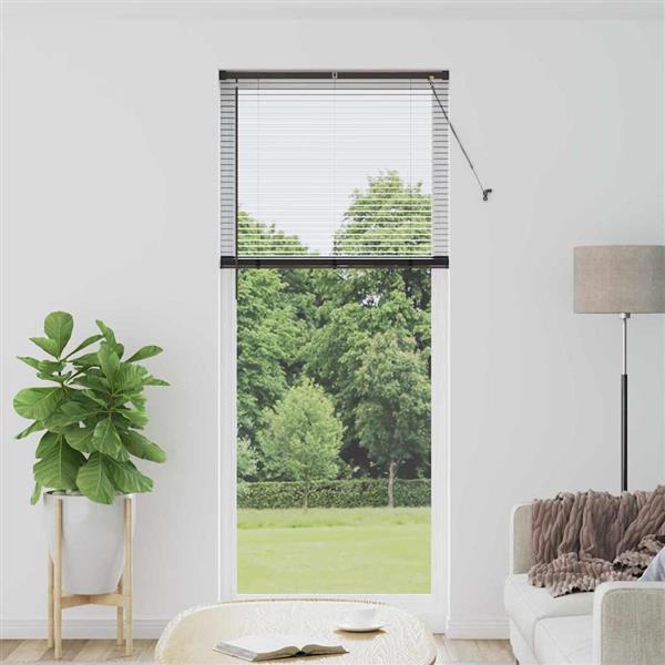 Grote foto vidaxl raamblind met gordijnen zwart aluminium huis en inrichting gordijnen en lamellen