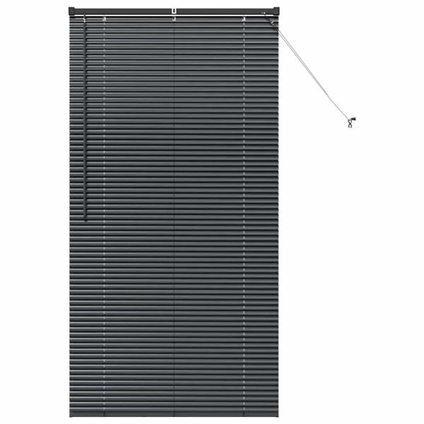 Grote foto vidaxl raamblind met gordijnen zwart aluminium huis en inrichting gordijnen en lamellen