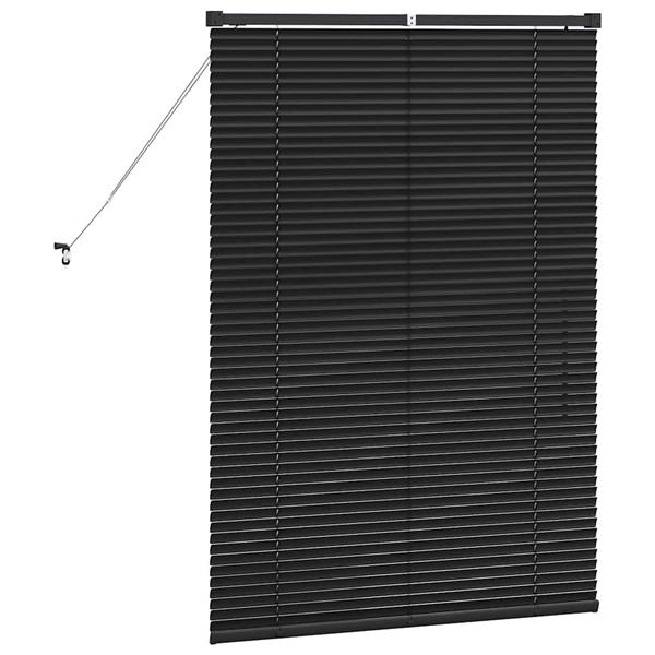 Grote foto vidaxl raamblind met gordijnen zwart aluminium huis en inrichting gordijnen en lamellen